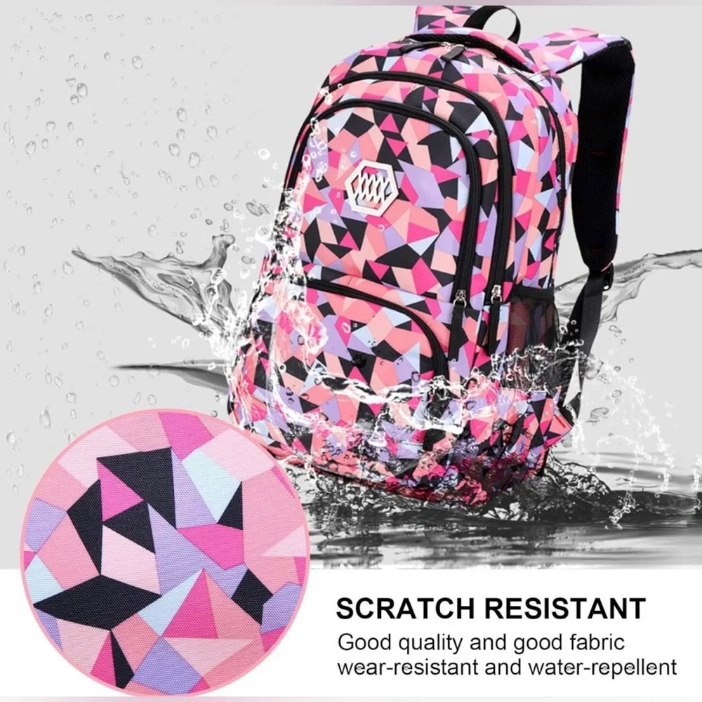 NWT Girls School Backpack Set,Colorful Print School Bag